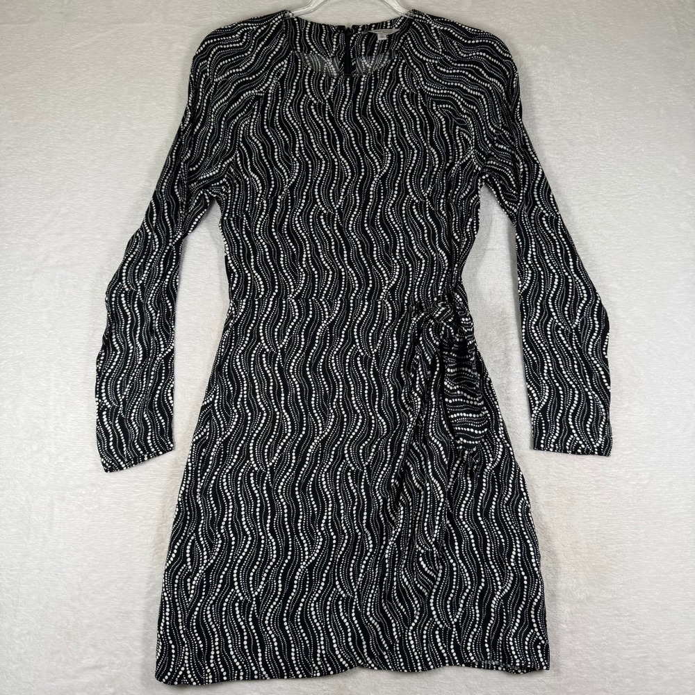 & Other Stories Los Angeles Atelier Wavy Polka Dot Mini Dress Black White US 4